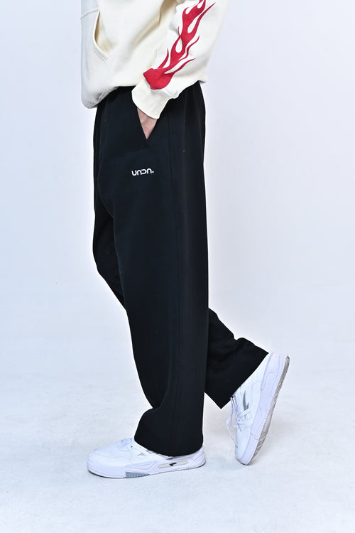 Wide Leg Sweatpants - Black