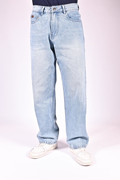 Mid Rise Wide Jeans - Light Wash